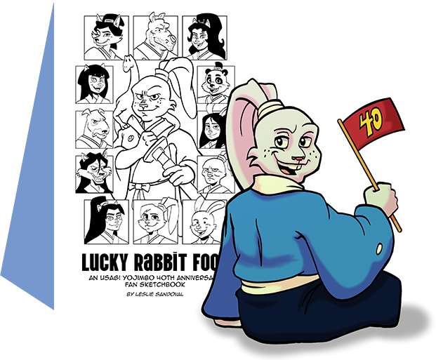 usagi sit zine, Illustration By Sandovartez Lucky Rabbit Foot. An Usagi Yojimbo 40th Anniversary Fan Sketchbook Cover, By Leslie Sandoval